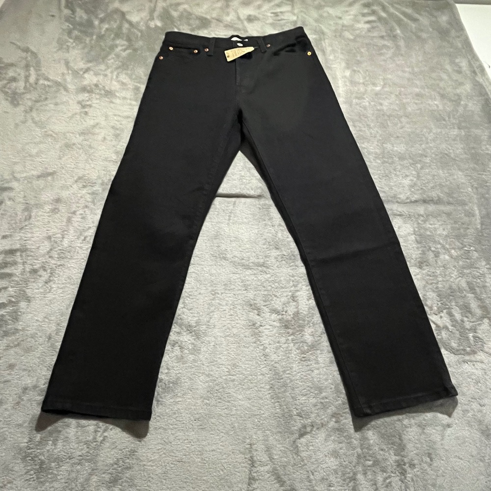 Levi's Wedgie Straight Jeans Womens 31 Black High Rise Denim 34964-0244